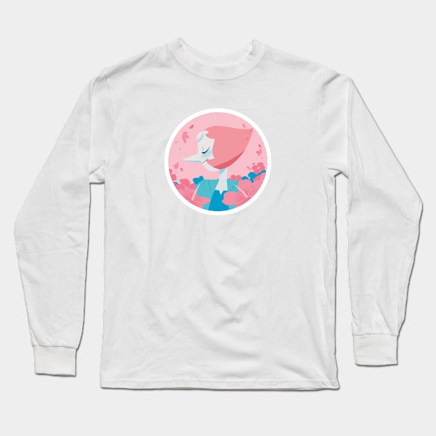 Pastel Pearl portrait Long Sleeve T-Shirt by bealorart